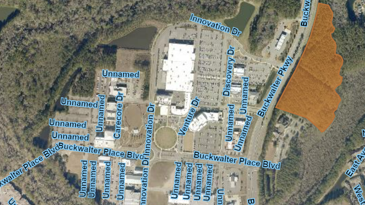 Beaufort County is purchasing 10 acres of land, the area in orange, off of Buckwalter Parkway for an affordable or workforce housing project.