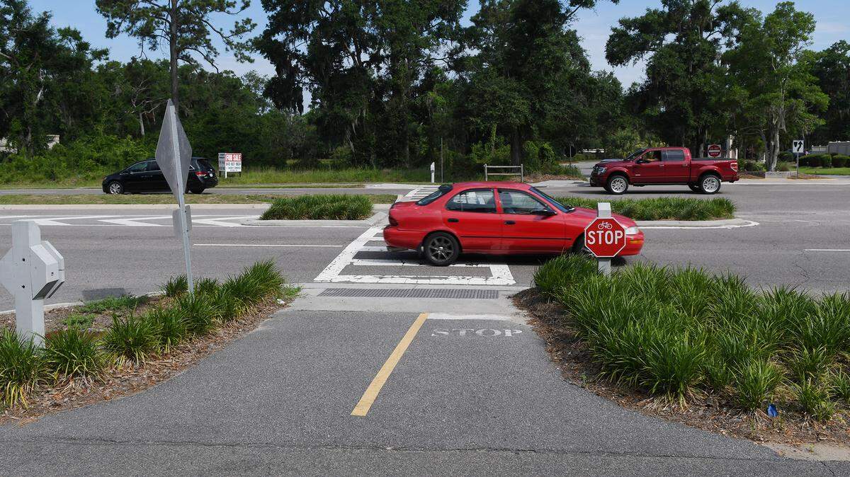 This crosswalk on William Hilton Parkway at Yacht Cove is where 11-year-old Charli Bobinchuck was struck and killed recently.