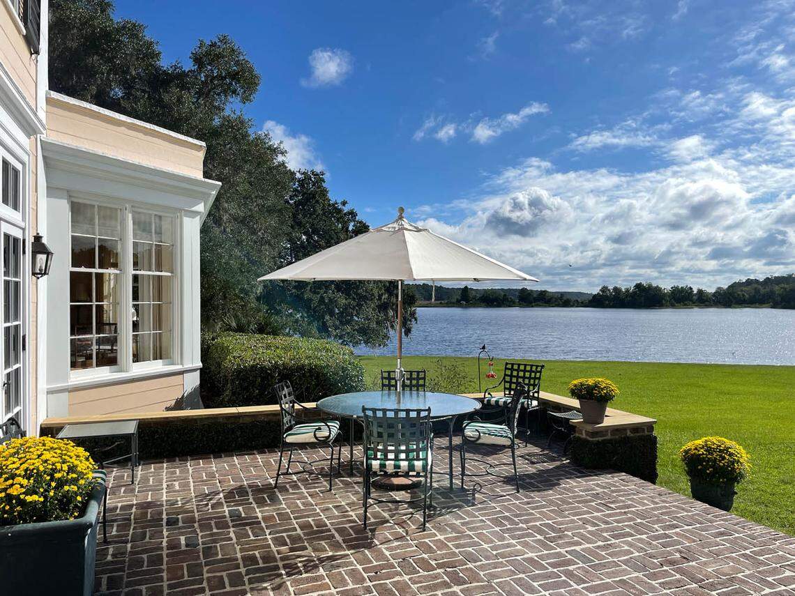 The back porch of the main house of Poco Sabo Plantation