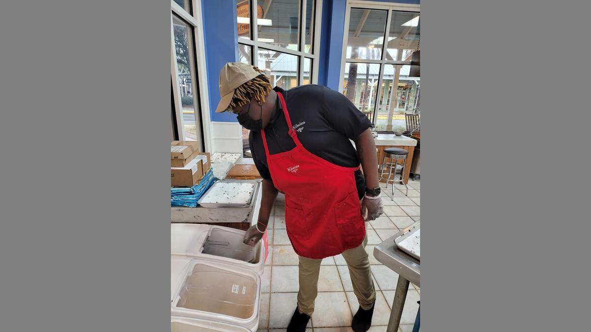 Dwon “DJ” Fields, Jr. worked at Bluffton’s Kilwins outlet prior to his death, fitting his job into his schedule as a defensive lineman for Bluffton High School’s varsity football team.