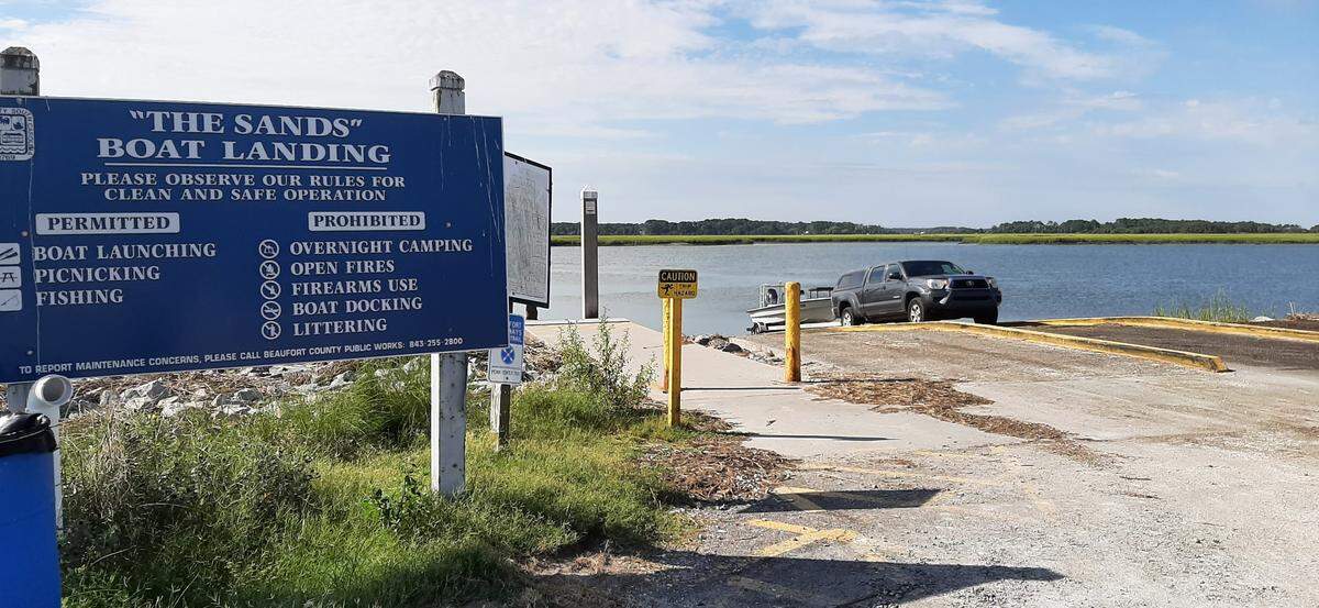 A boat is put in the water at the Sands boat landing at Port Royal. Beaufort County maintains the popular boat landing, but a recent title search determined the county doesn’t own it. That raises the question of who will maintain the boat landing in the future.