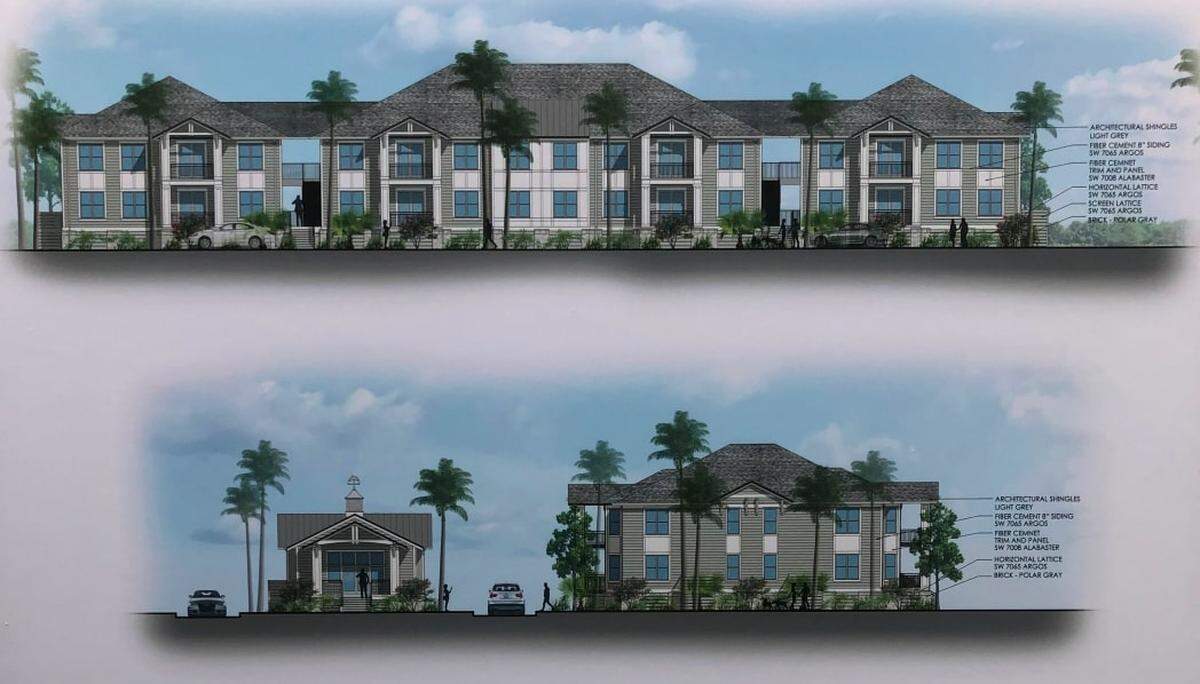 The rendering for Palmetto Bay Lodges, a workforce housing building on Hilton Head’s south end.