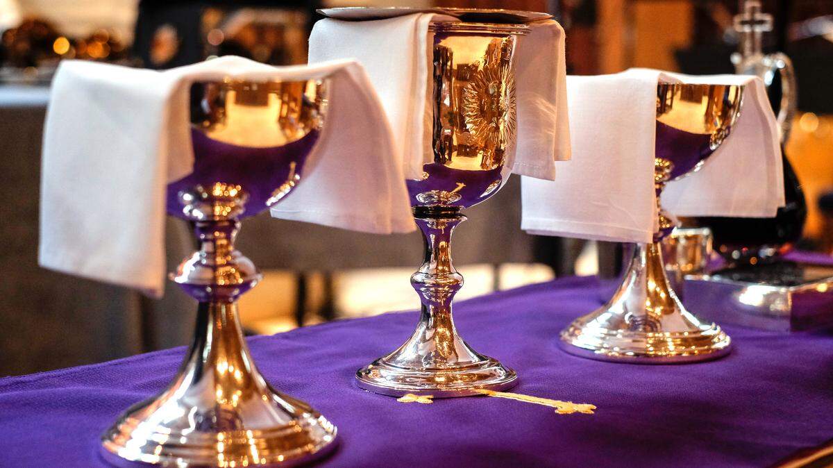 Two matching chalices at St. Luke's Church date to 1834, and are still part of the Holy Communion service.