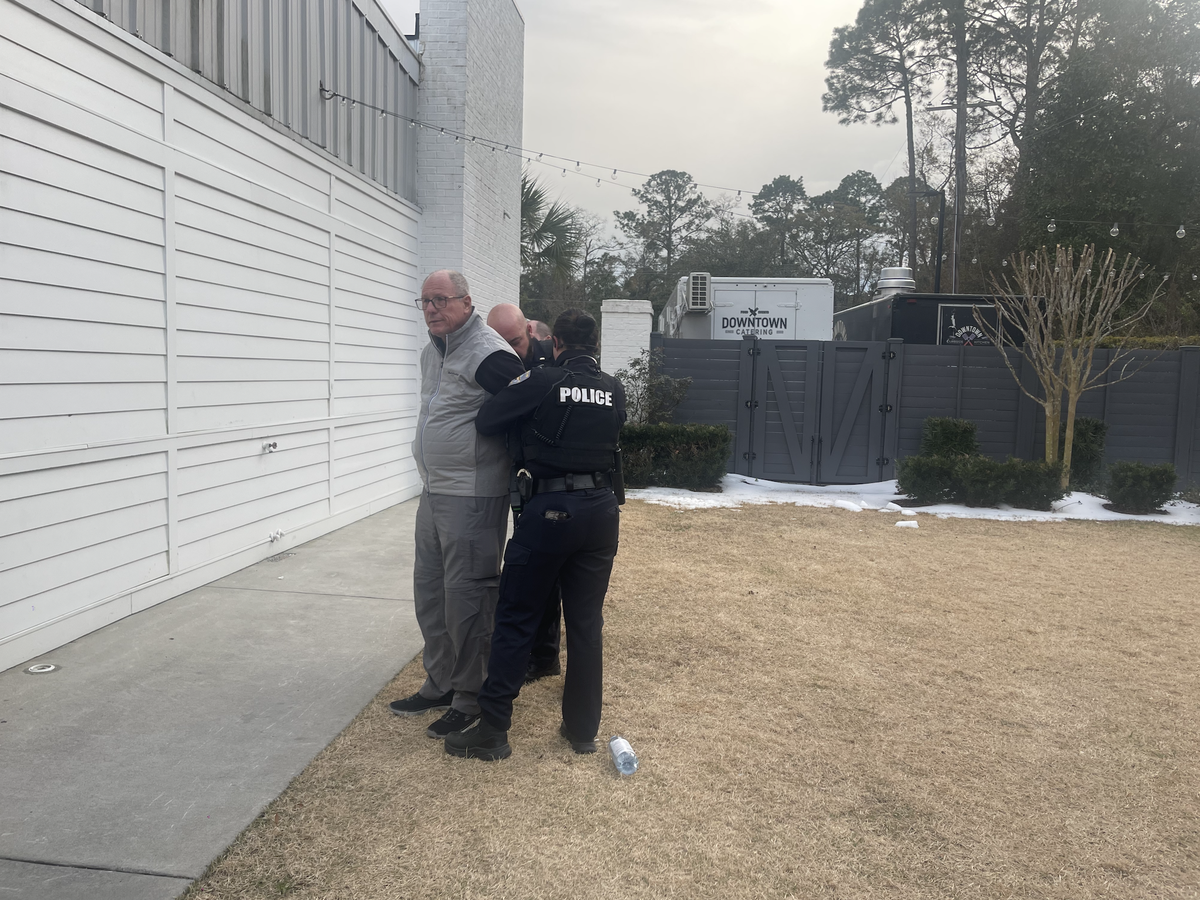 Local government critic Skip Hoagland was placed in handcuffs by Bluffton Police Department officers minutes after entering a quarterly Beaufort County Republican Party meeting on Jan. 27.