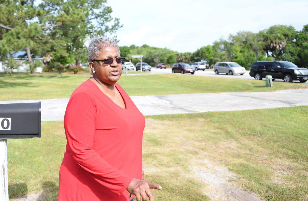 Belinda Stewart Young, a part time resident when she cares for her mother at her parents home near Cora Lee Lane and U.S. 278 on Hilton Head Island, talks about how the family had to move the mailbox about 50 feet from the highway “because they (drivers) kept hitting it.” The one percent transportation tax&nbsp;that started May 1, 2019 will be used to alleviate congestion and build more sidewalks and pathways in the county. Some of that money will be used to replace at least one span of the Hilton Head bridge and holds the possibility of adding lanes if the S.C. Department of Transportation suggests that would help alleviate congestion. Residents in the Stoney neighborhood on Hilton Head say that adding another lane to U.S. 278 would have a tremendous impact on their multi- generational land.