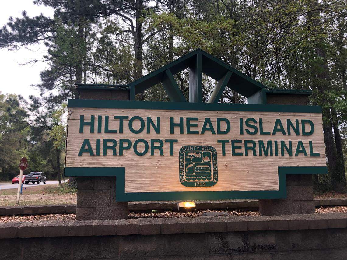 The entrance to the Hilton Head Island Airport off Beach City Road as seen on April 1, 2019.