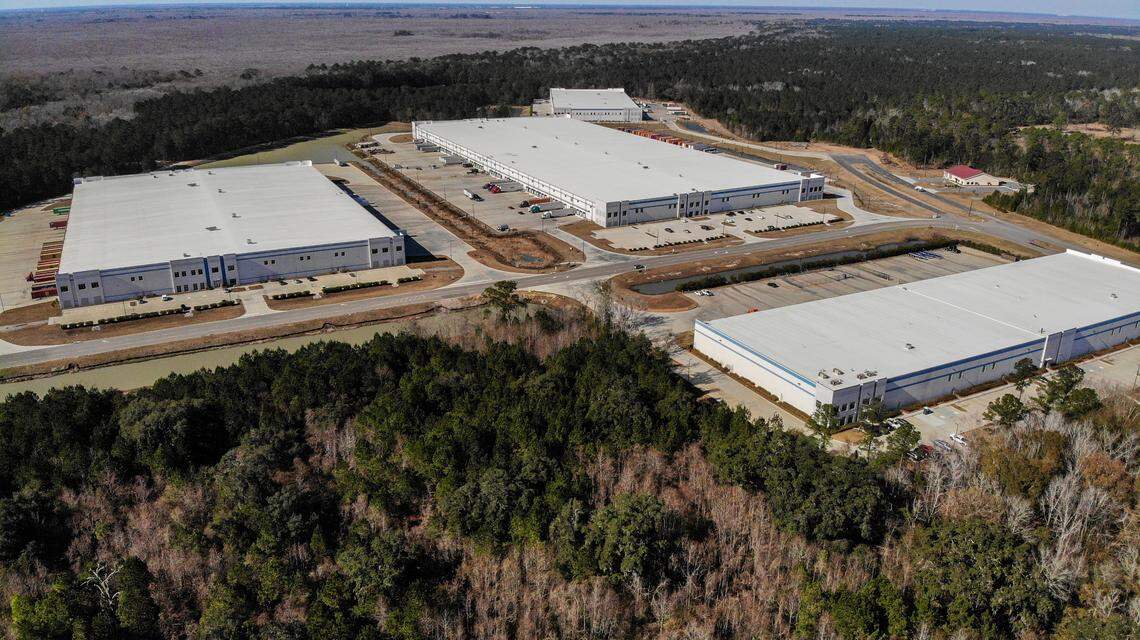These are four of the soon to be built 10 buildings that will eventually total more than 4.2 million square-feet of Class A industrial Park space at Riverport Commerce Park as photographed on Jan. 5, 2024 in Jasper County, S.C. The park is located less than 10 miles from Georgia Ports Authority Port of Savannah.