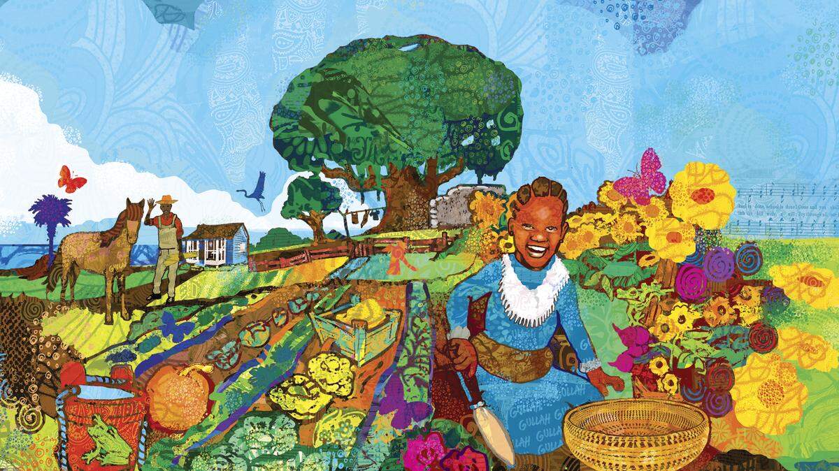 The Gullah Museum's "Honoring the Farmers" program cover and poster is by artist Amiri Farris of Savannah 