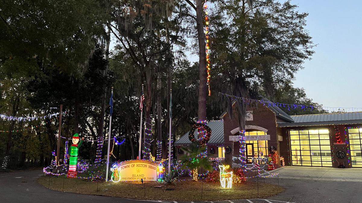 A portion of the Christmas lights that surround Station No. 3 on Hilton Head Island.