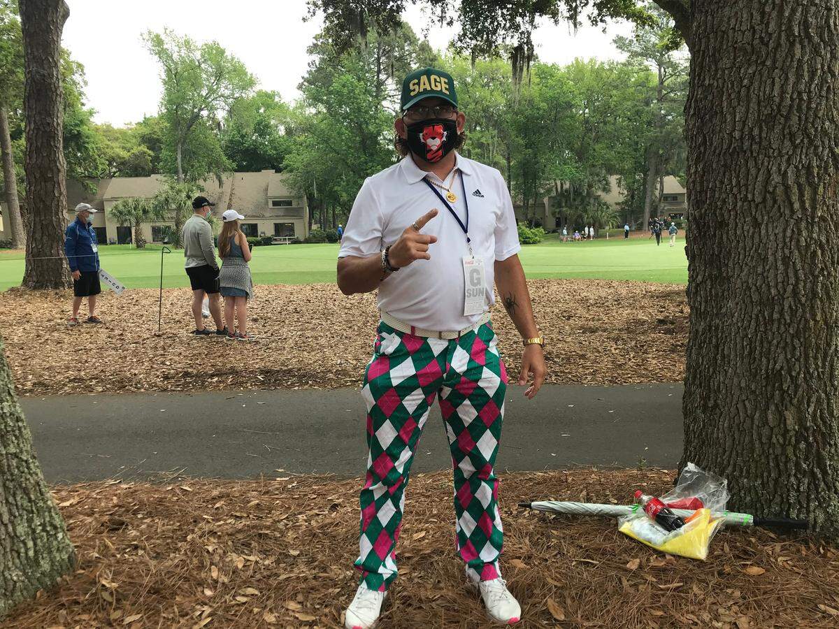 Troy Hensley, 41, of Augusta, Georgia, poses for a photo at the RBC Heritage Presented by Boeing on Sunday, April 18, 2021.