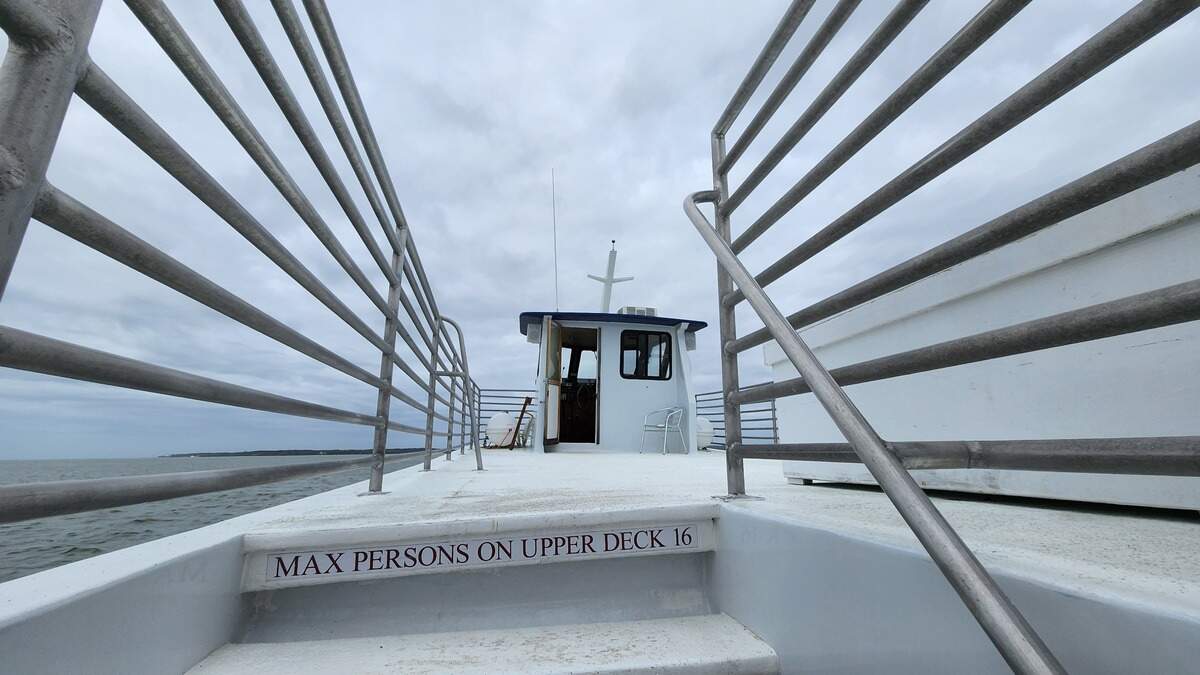 Currently, the top deck of the Manatee II is for crew only.