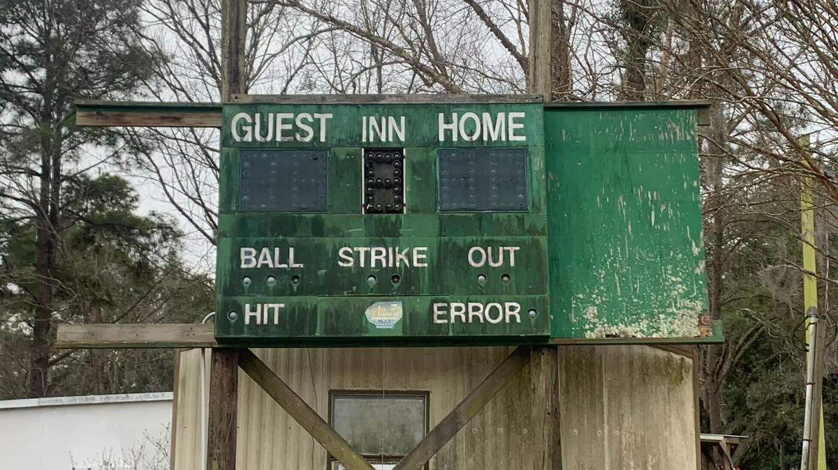 The scoreboard at Eagles Field in Bluffton