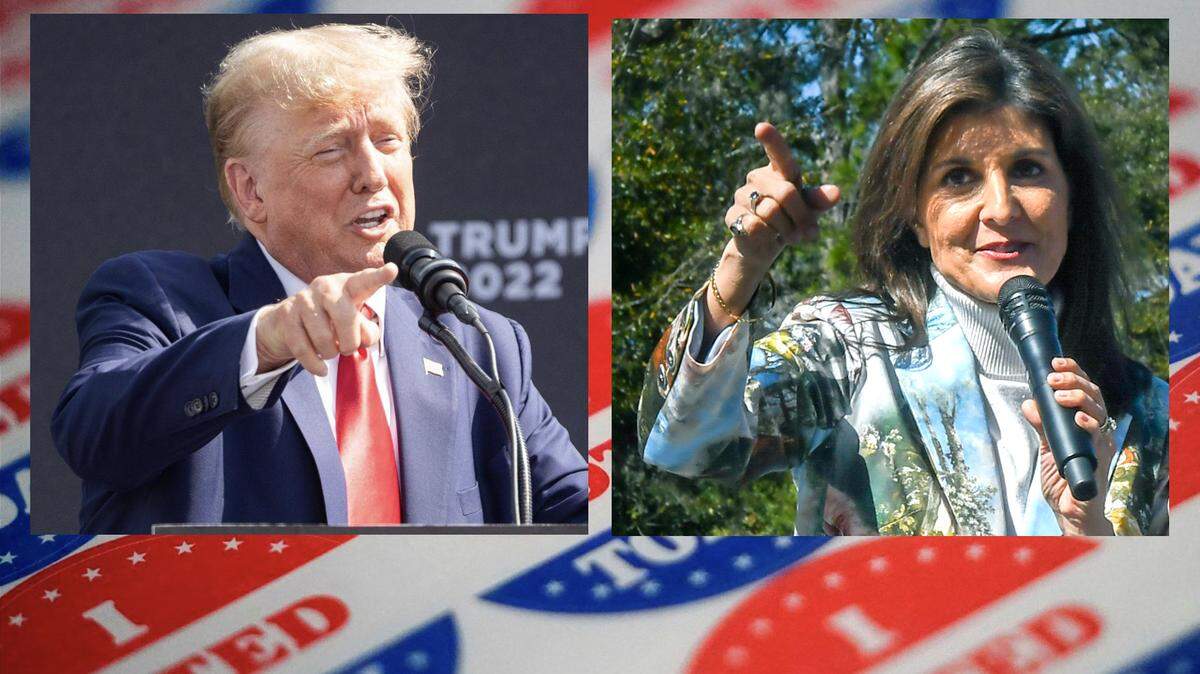 Former President Donald J. Trump, left, campaigning in Summerville on Sept. 25, 2023. (Photo by Joshua Boucher, The State) Former S.C. Governor and U.S. Ambassador to the United Nations Nikki Haley campaigning Feb. 13, 2024 in Old Town Bluffton. (Photo by Drew Martin, The Island Packet)
