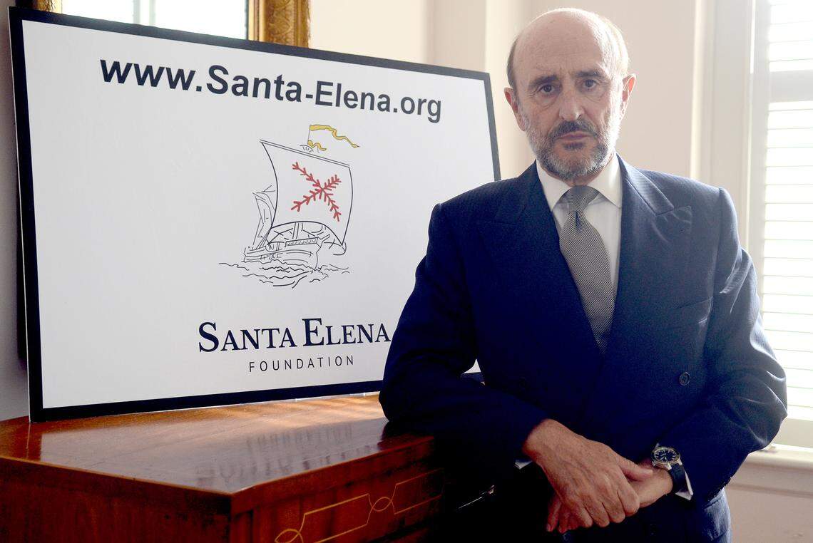 Count Alvaro Armada Barcaiztegui of Spain, a direct descendent of Pedro Menendez de Aviles, the founder of Santa Elena, stands for a portrait at the Beaufort College Building on Nov. 12, 2014.