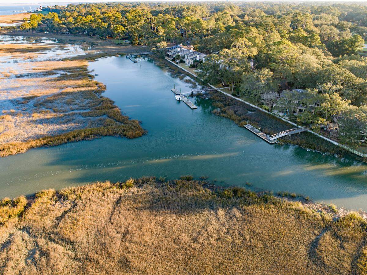 Hilton Head outranks all other beach towns in the U.S. as the best place to live year-round, according to Travel + Leisure magazine. File photo: Drone shot of Baynard Creek in Hilton Head Island’s Sea Pines community.