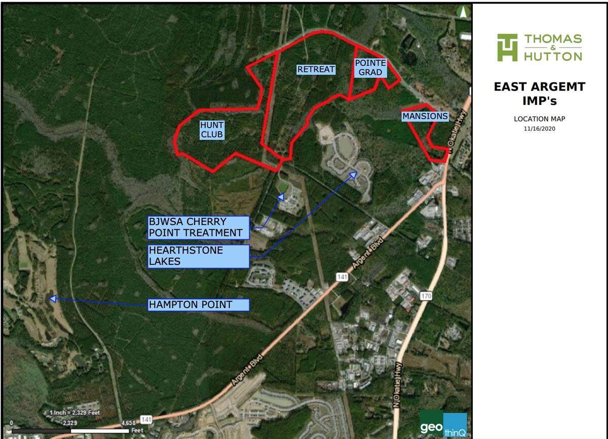 A map of projects planned for East Argent.