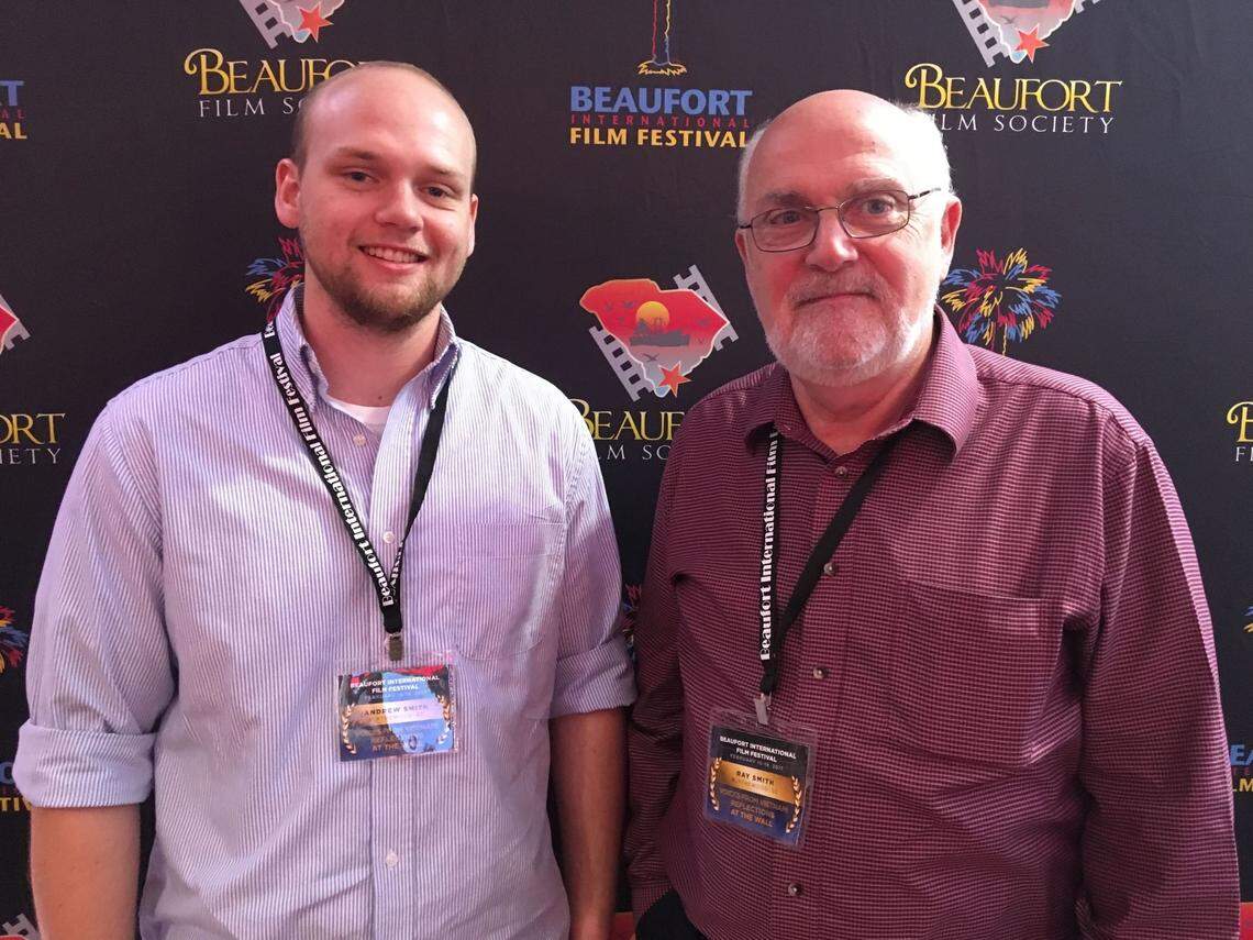 Raymond Smith, right, and his son, Andrew, own Modos Media in Blythewood, S.C. Their latest work is “Breakfast in Beaufort: Journeys Through Time.” The short documentary about the men who gather weekly at a Beaufort restaurant will debut at the Beaufort Film Festival.