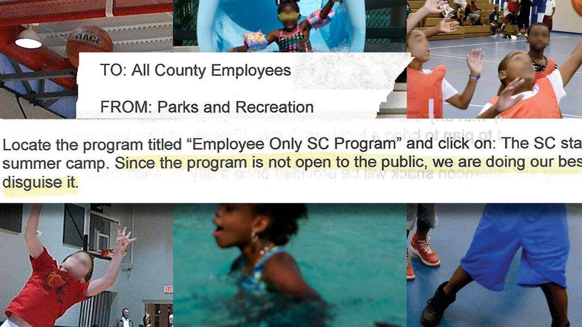 In this photo illustration, an excerpt from a memorandum sent to Beaufort County employees offering an ‘Employee Only SC Program’ that goes on to explain that the SC stands for Summer Camp and that it is not open to the public.