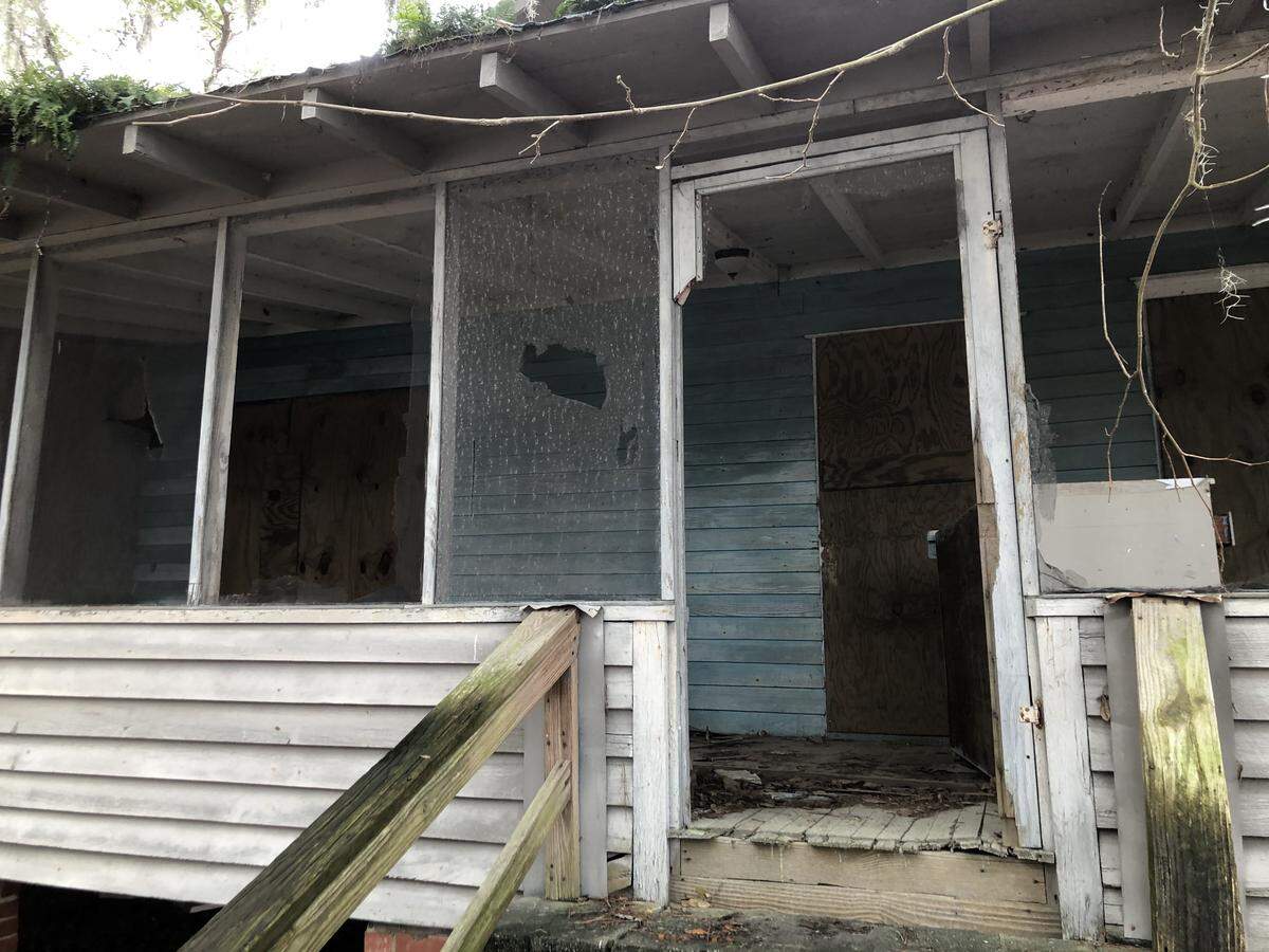 One of the abandoned camp buildings at Camp St. Mary near the Okatie River.