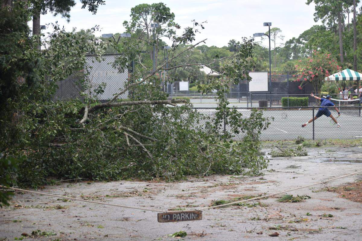 Fallen tree limbs were strewn throughout Sea Pines on Hilton Head Island on Thursday, July 8, 2021.