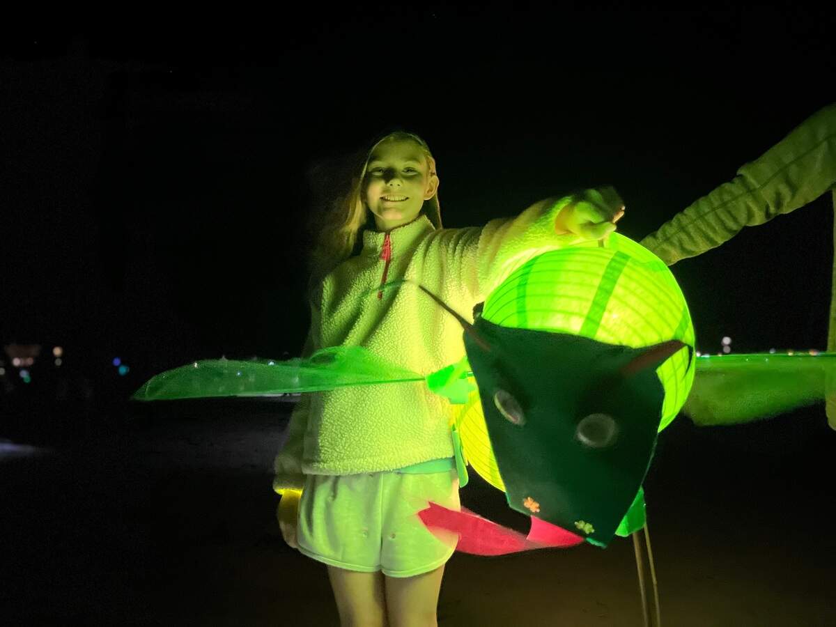 Ella Meadows, 11, has been thinking of how to build her dragon for the 2022 lantern parade on Hilton Head since last year.