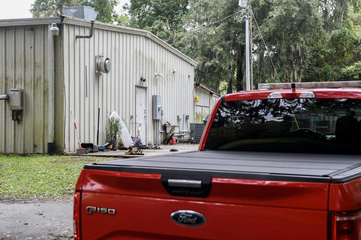 A view of the back entrance of Willie’s Bar and Grill as photographed on Oct. 13, 2025, after a mass shooting in the early morning hours of Sunday took place that killed four people and injured scores of others.