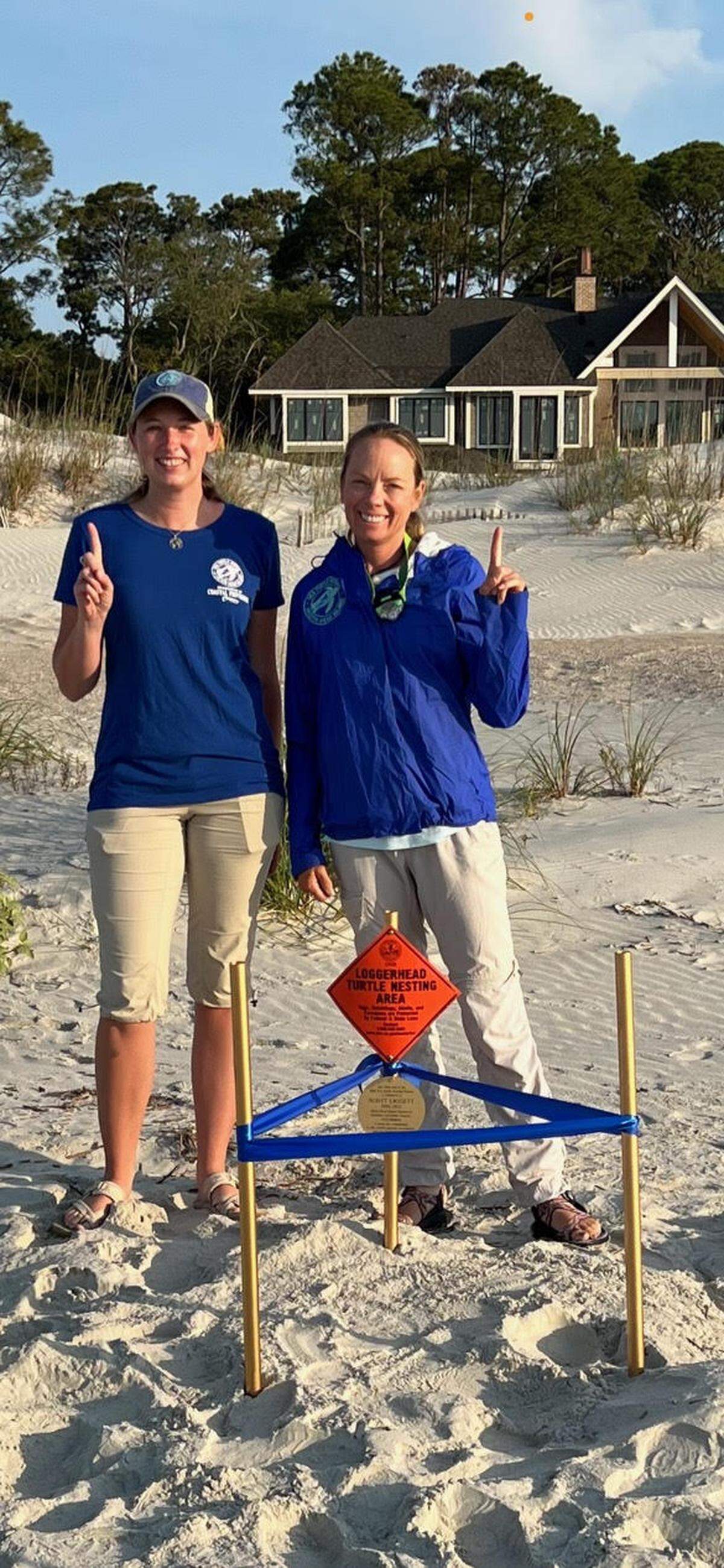Hilton Head Island Sea Turtle Patrol marked the 2022 season’s first nest Thursday morning, May 5, 2022, on Sea Pines beach.