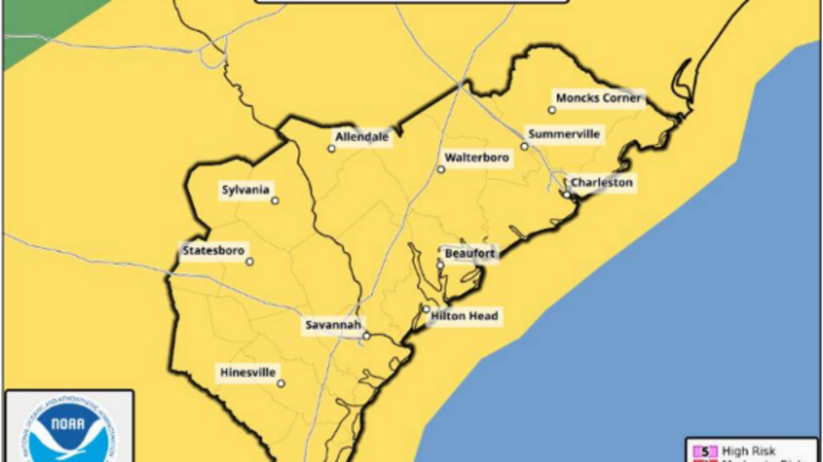 Potential for isolated severe thunderstorms and gusty winds across the area Wednesday, Jan. 25, 2022.