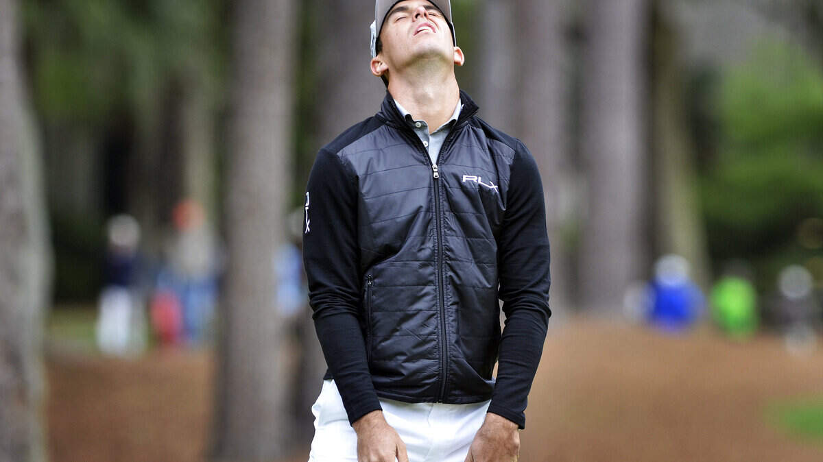 Billy Horschel, of Jacksonville Beach, Fla.,  reacts after missing his putt on the 11th hole during the first round of the RBC Heritage Presented by Boeing on Thursday at Harbour Town Golf Links in Sea Pines on Hilton Head Island S.C.
