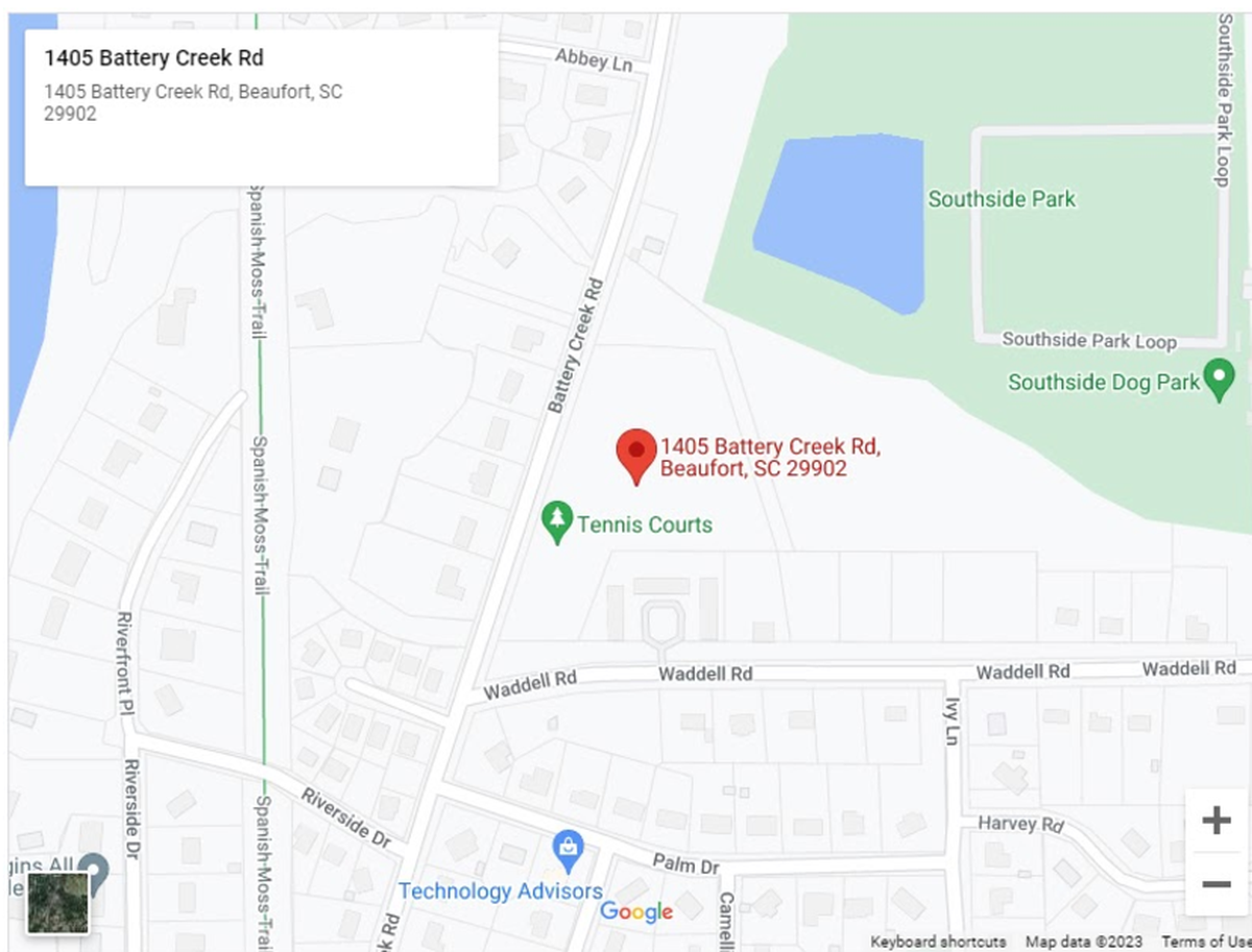 The location of the Southside Park pickleball courts