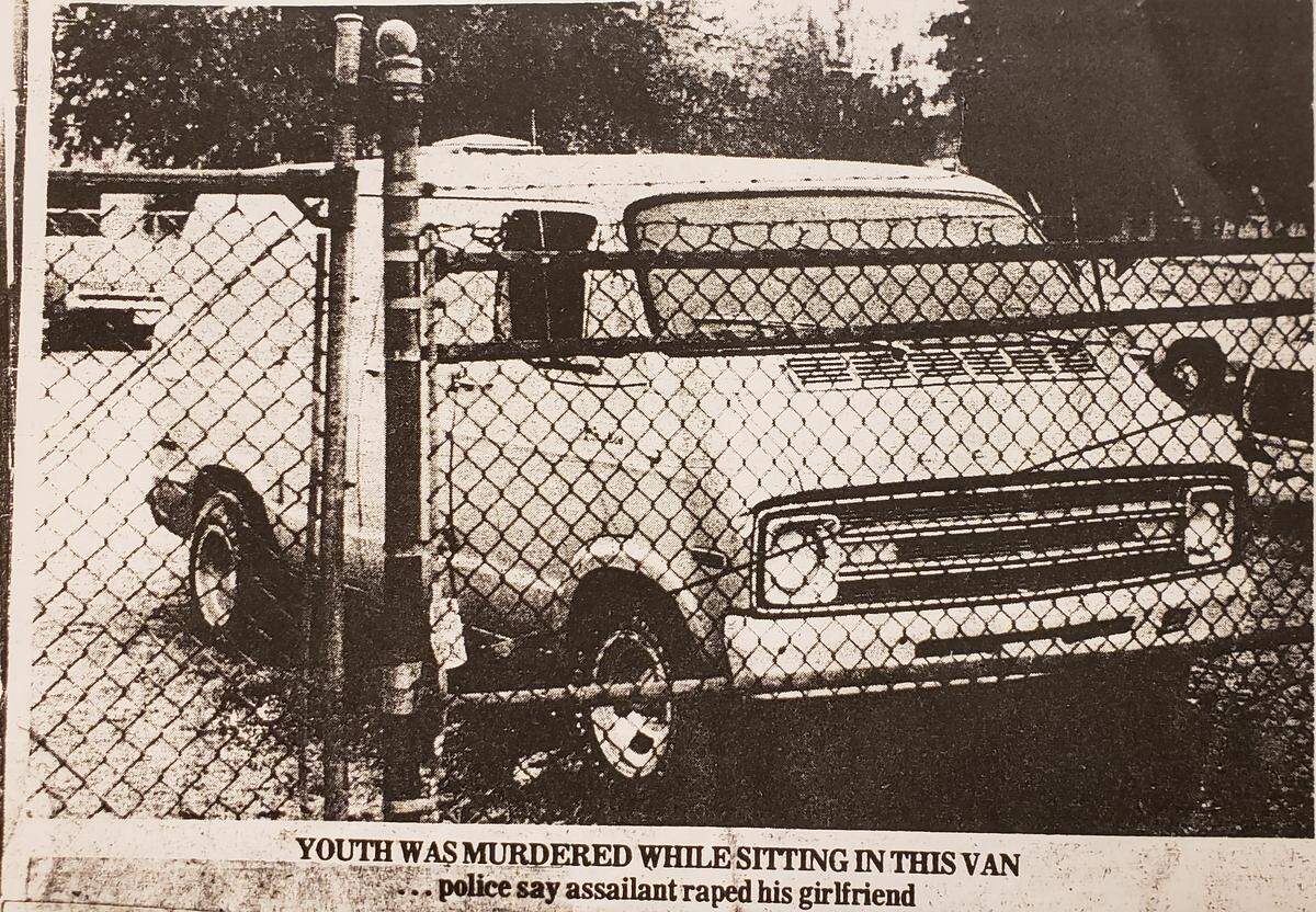 A Beaufort Gazette news clipping of the van that David Krulewicz was murdered in on Jan. 5, 1980.