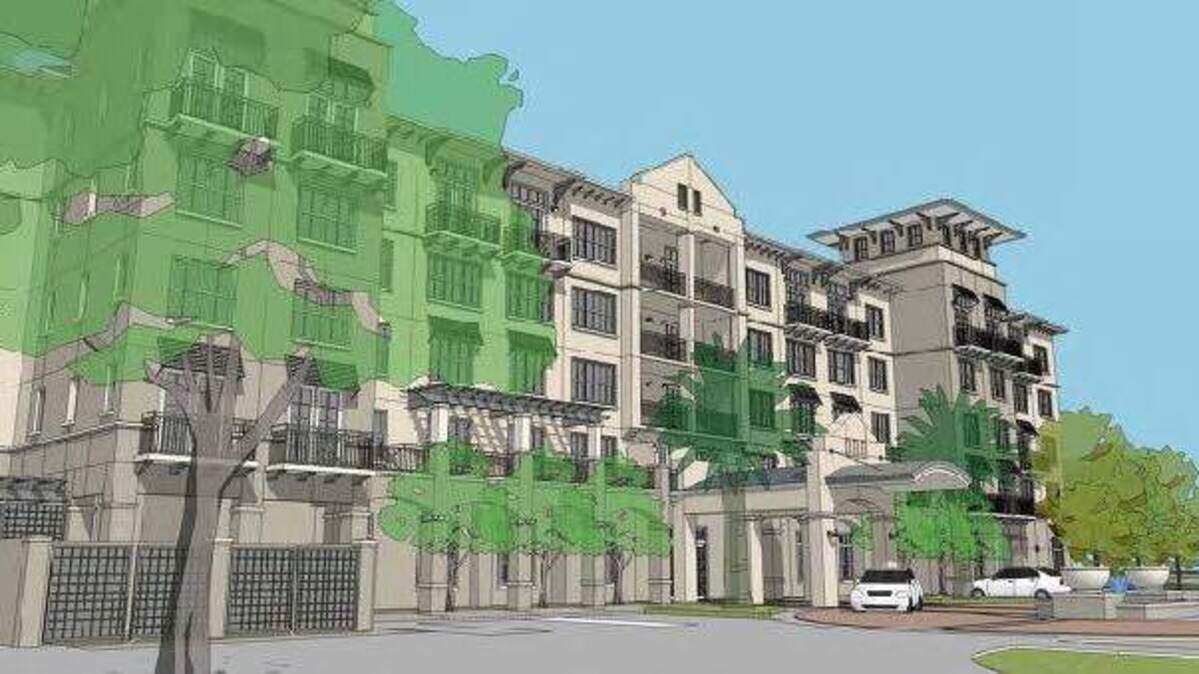 Renderings of the proposed Bayshore complex on Squire Pope Road. This is an east view looking northwest.