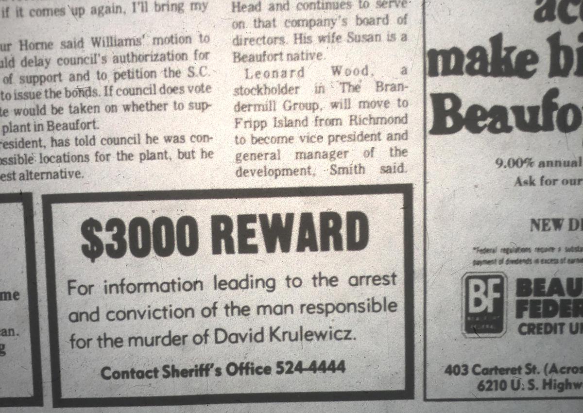 In the months following the Jan. 5, 1980, rape of his daughter and murder of his daughter’s boyfriend by an unknown man, Johnny Weed took out more than a dozen ads in The Beaufort Gazette offering $3,000 for information.
