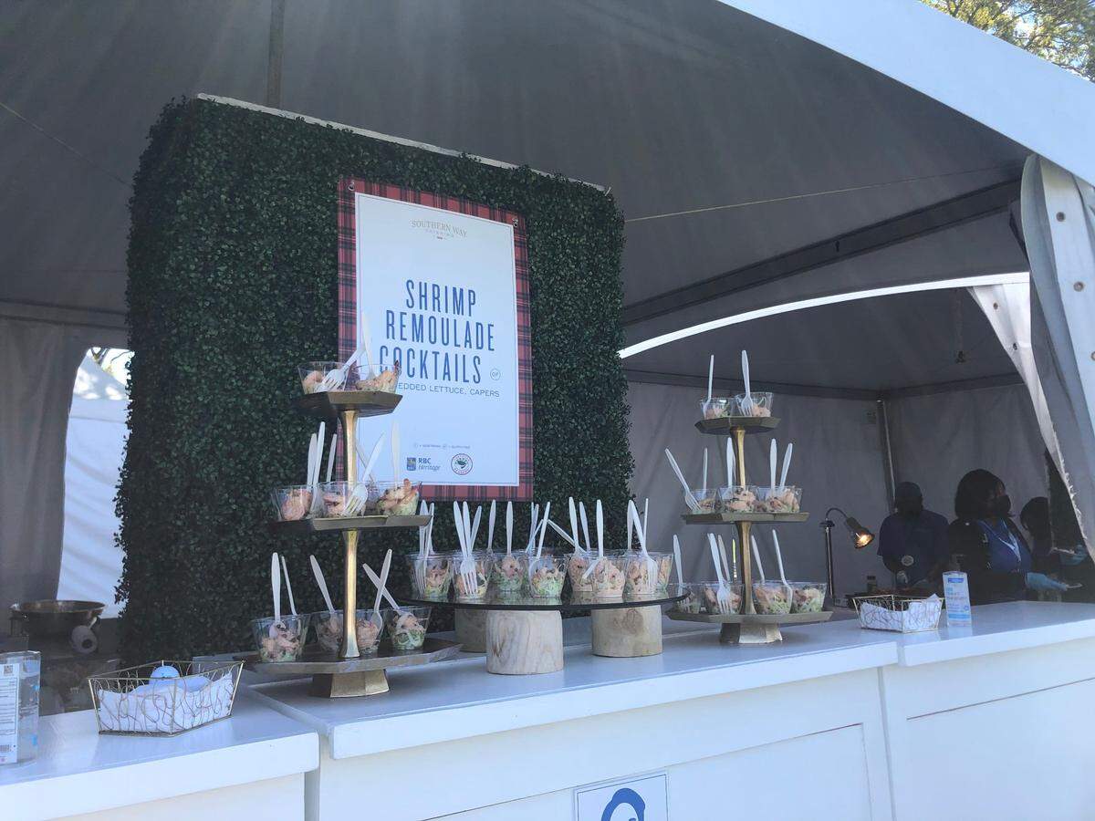 The Sponsor Village at RBC Heritage Presented by Boeing 2021. The area, usually open to all as The Heritage Lawn, has strict ticket limitations in 2021.