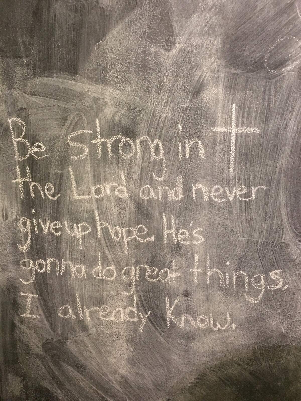 Mallory Beach scrawled this message on a chalkboard when she was about 12. It hangs in her room and is the first thing her father, Phillip Beach, sees when he goes there.
