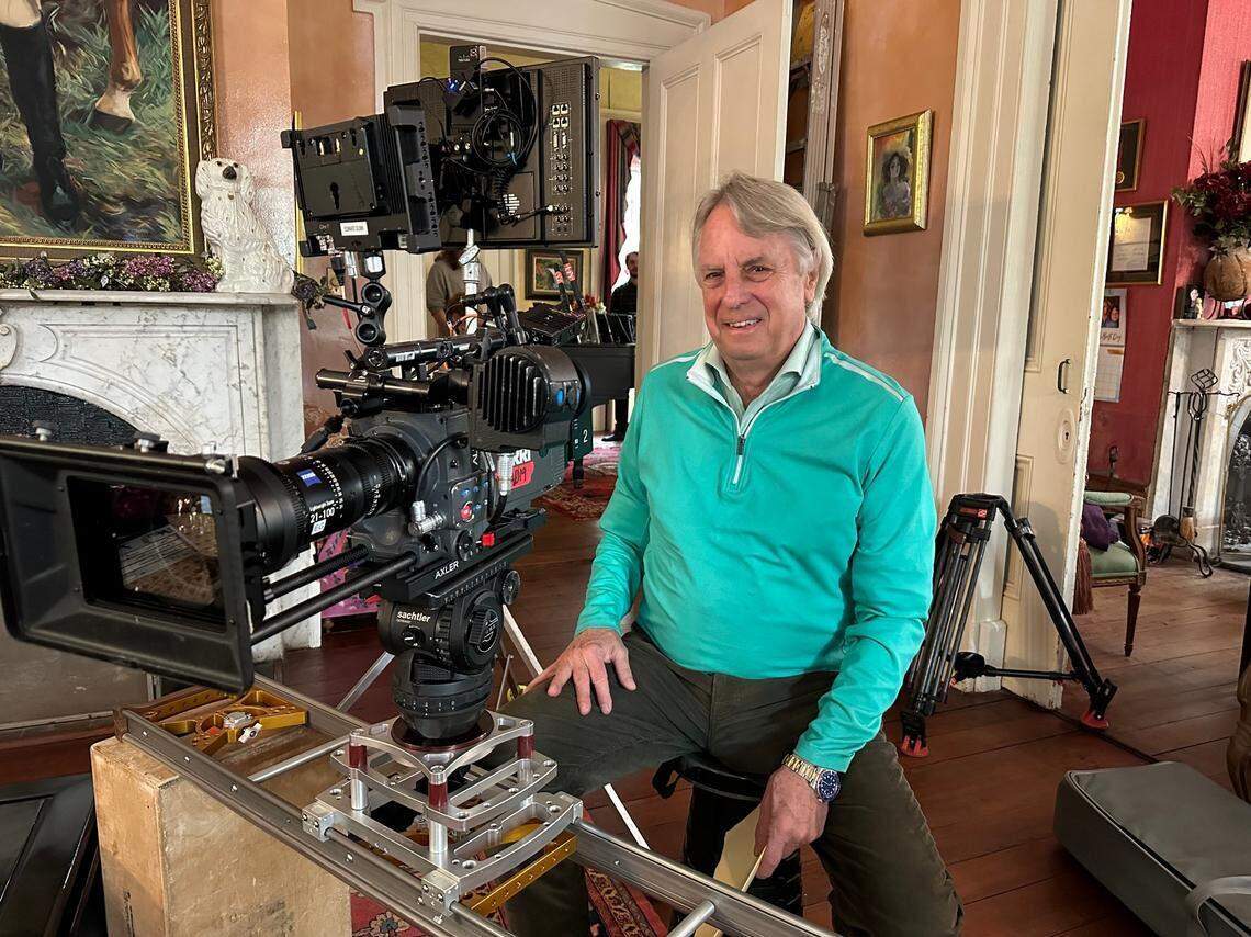 Walter Czura on the set of “The Final Run” at a Beaufort home in 2023. Czura wrote the screen play for the film which is loosely based on smugglers who used coastal Beaufort County to import marijuana in the 1970s and 80s.