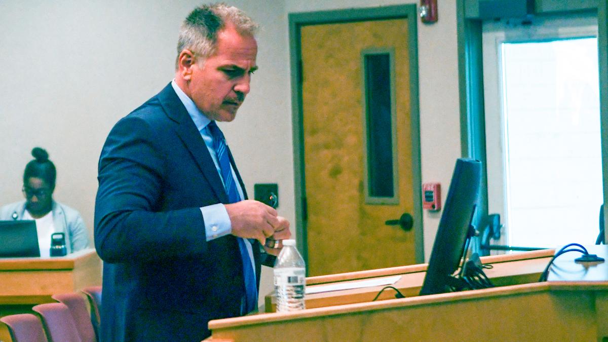 Marc Orlando, town manager for the Town of Hilton Head Island, prepares to present the proposed 2024 municipal budget before the Town Council on May 3, 2023, in the Benjamin M. Racusin Council Chambers at town hall.