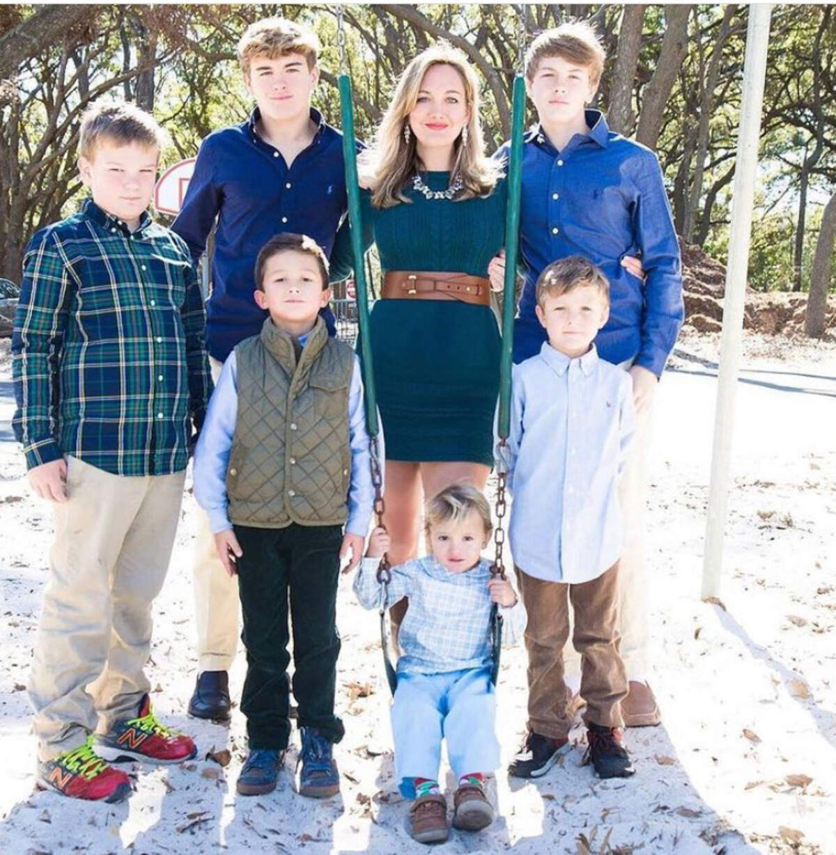 Laer Hohmann, back right, of Hilton Head is photographed with his mother Lauren Loadholt-Cirafesi and five brothers.