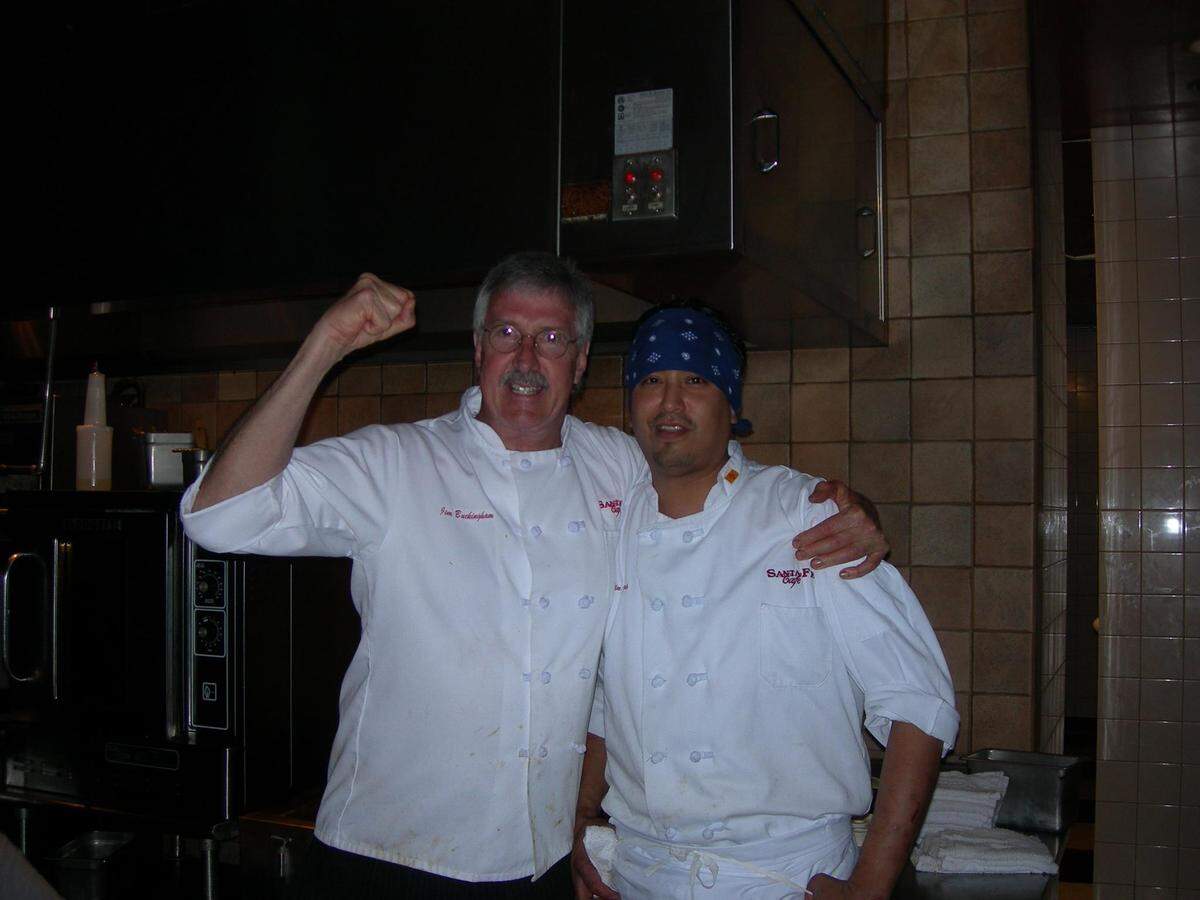 Austin Harris (right) as a young chef at Santa Fe Café on Hilton Head Island. Harris died Dec. 17, 2020.