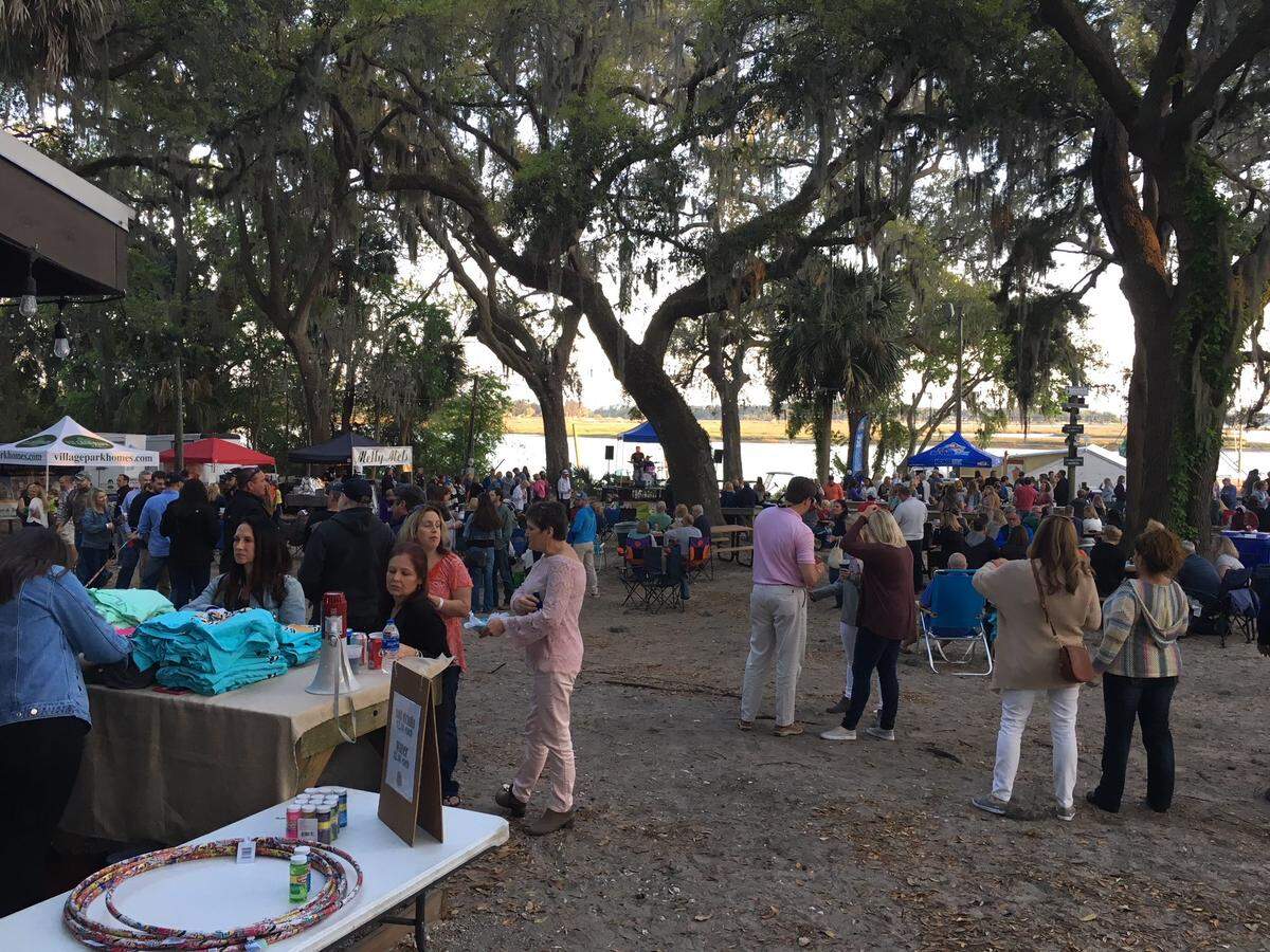 A previous Bluffton Sunset Party at Oyster Factory Park.