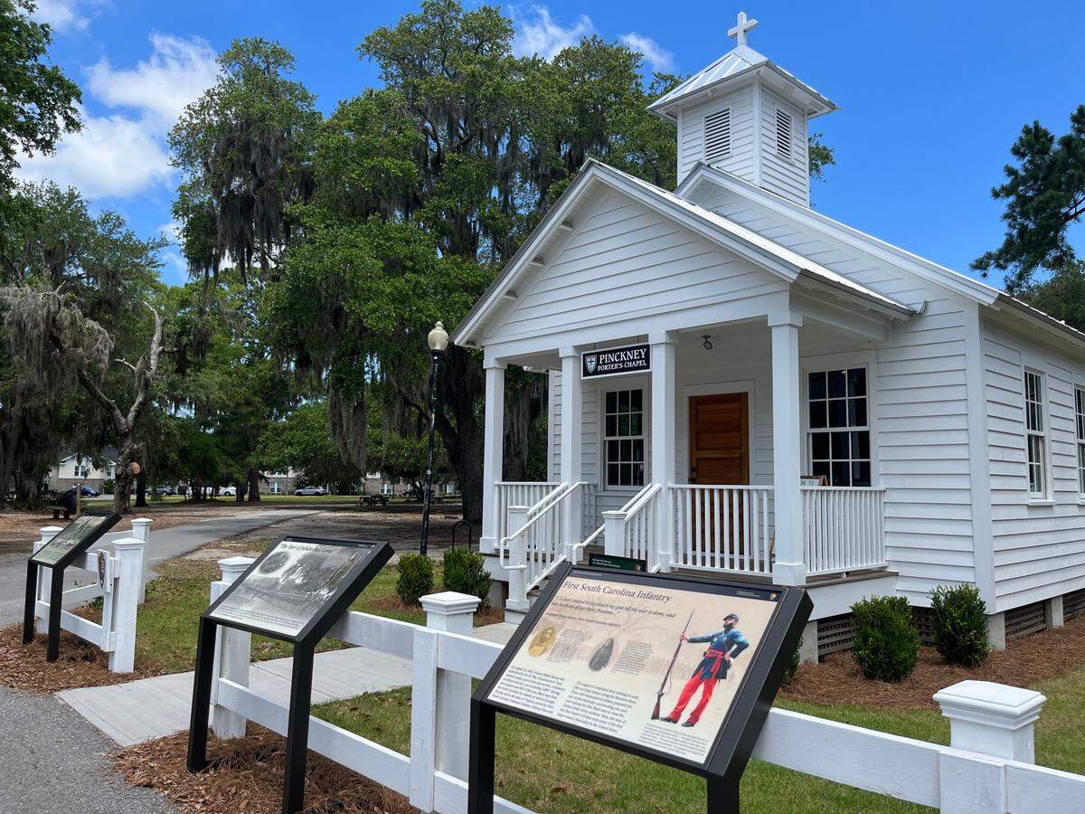 Pinckney Porter’s Chapel at Naval Heritage Park in Port Royal has been restored and is now an interpretive center.