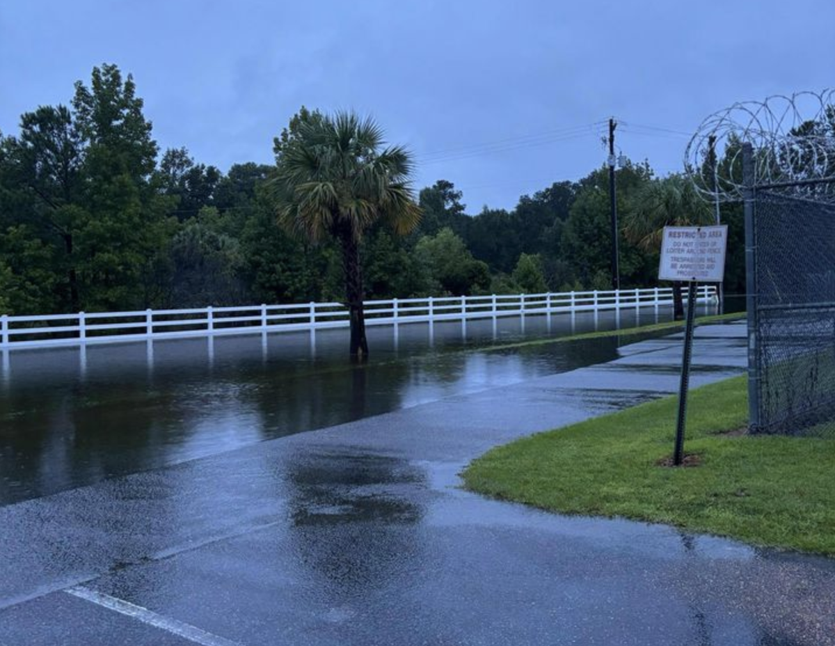 The overflowing waters of Ridgeland’s Captain Bill Creek almost prompted an evacuation at the nearby Jasper County jail Tuesday night as Tropical Storm Debby brought potentially record-breaking rainfall to the Lowcountry.