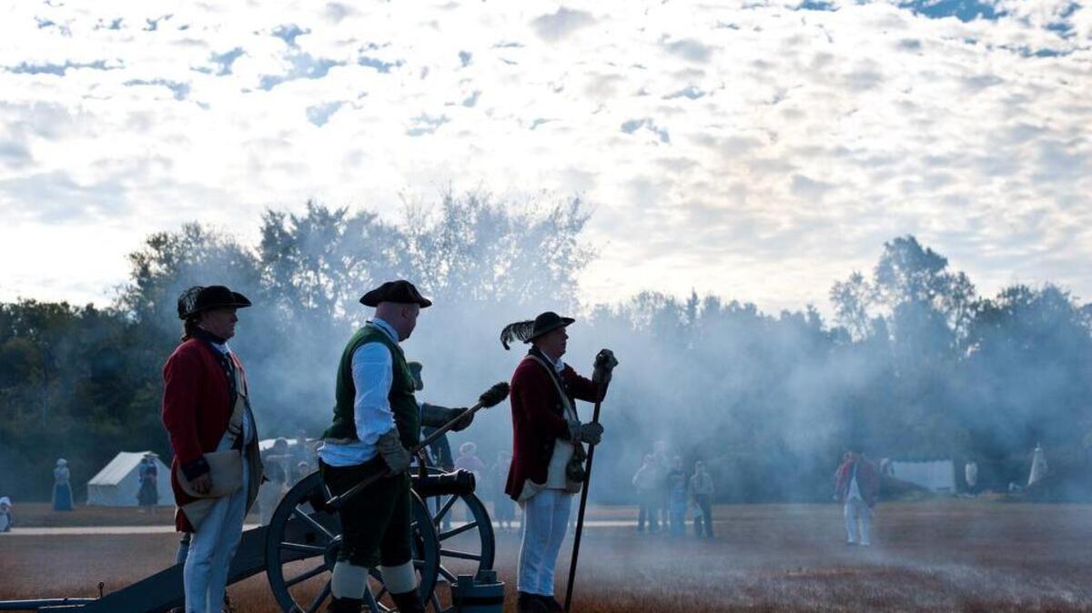 File photo: Men from the Royal North Carolina regiment practice firing a cannon at the 43rd annual Field Days at the Camden Revolutionary War Park.