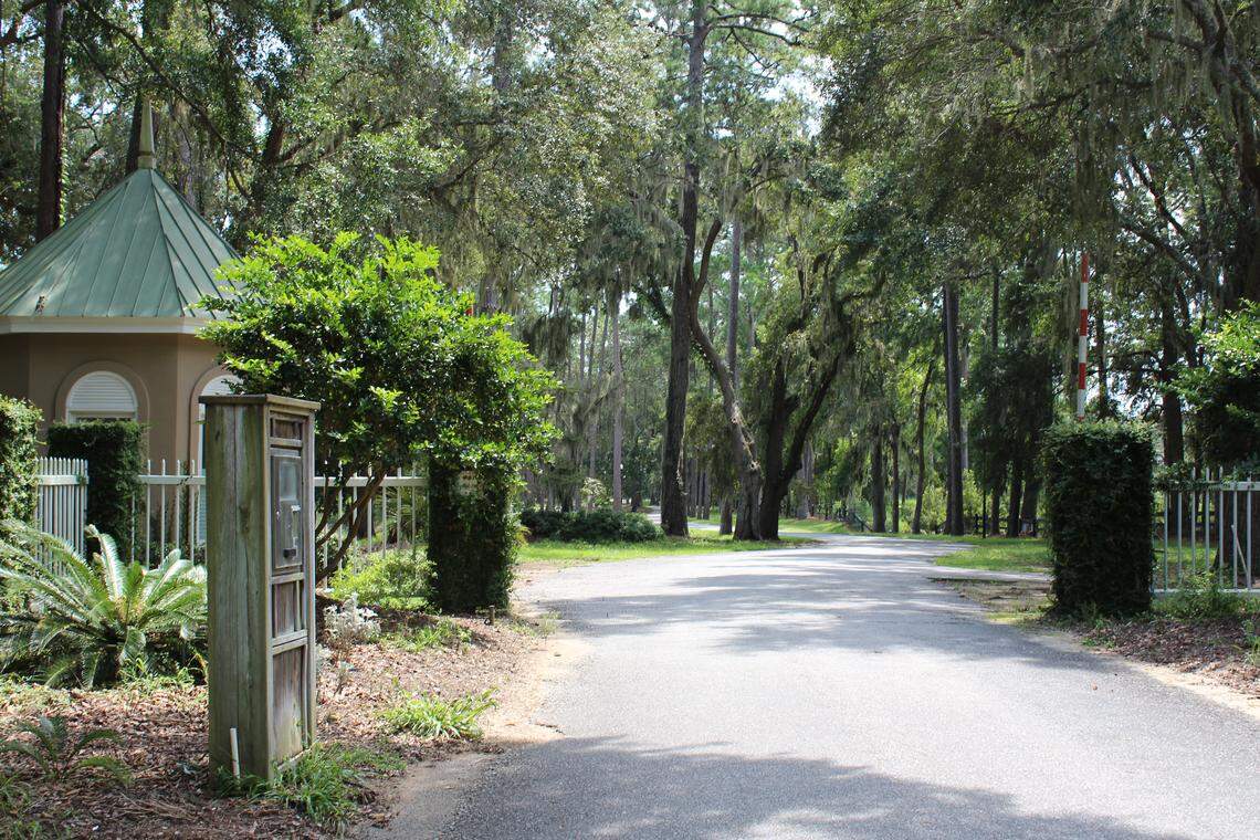 A look at the entrance of the abandoned Melrose Resort on Daufuskie Island, SC.