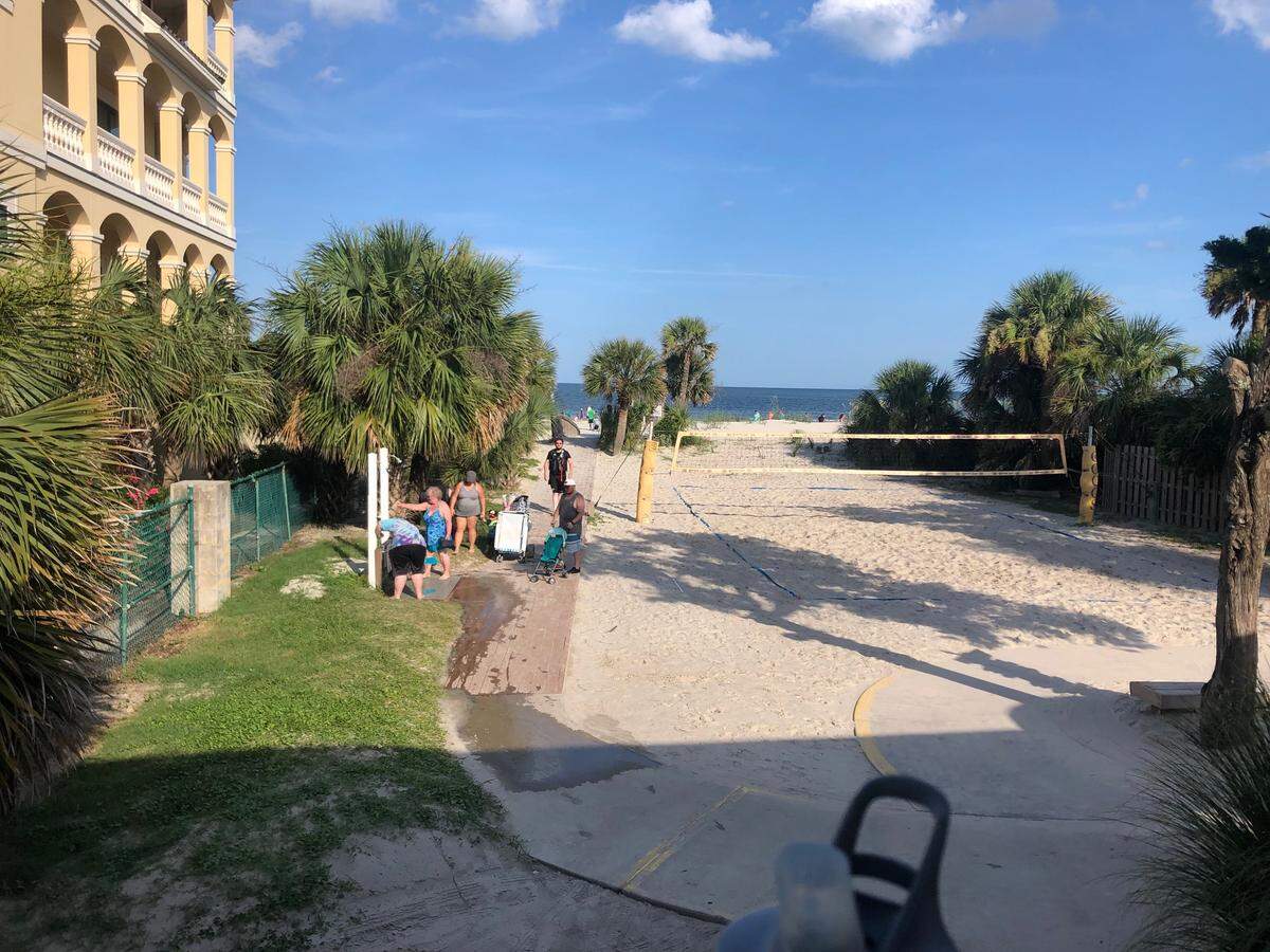 The view from Coco’s on The Beach on Hilton Head Island. When you decide to bike the whole island, a halfway point oasis may save your skin.