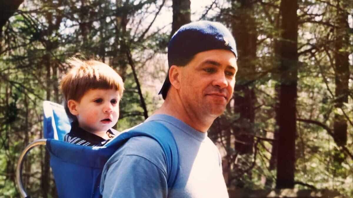 Donny Luciano with his son Sterling on a hike in Beartown State Park in West Virginia in 2002. Donny Luciano died Nov. 3.