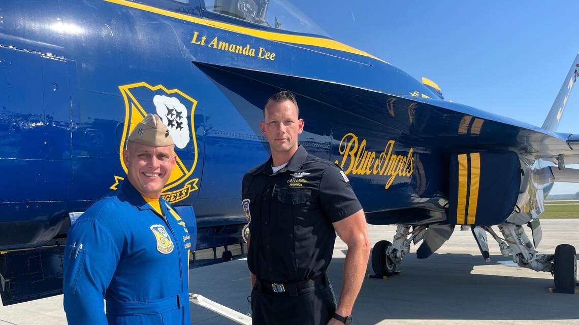 Blue Angels have touched down in Beaufort. Show features first female fighter jet pilot