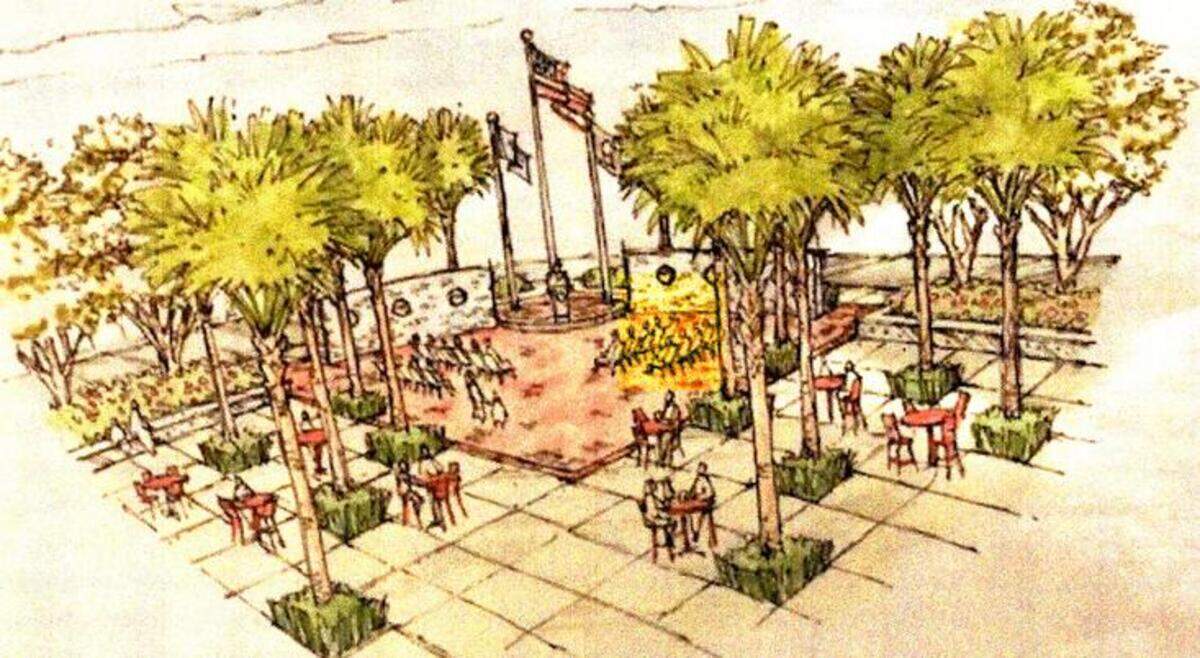 A preliminary rendering of the Bluffton Veterans’ Memorial to be constructed at Buckwalter Place.