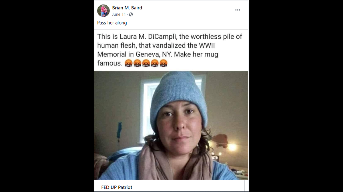 A post on Beaufort County Sheriff’s Office Lt. Brian Baird’s public Facebook page on June 11. The image was proven by Snopes to be a viral social media hoax.