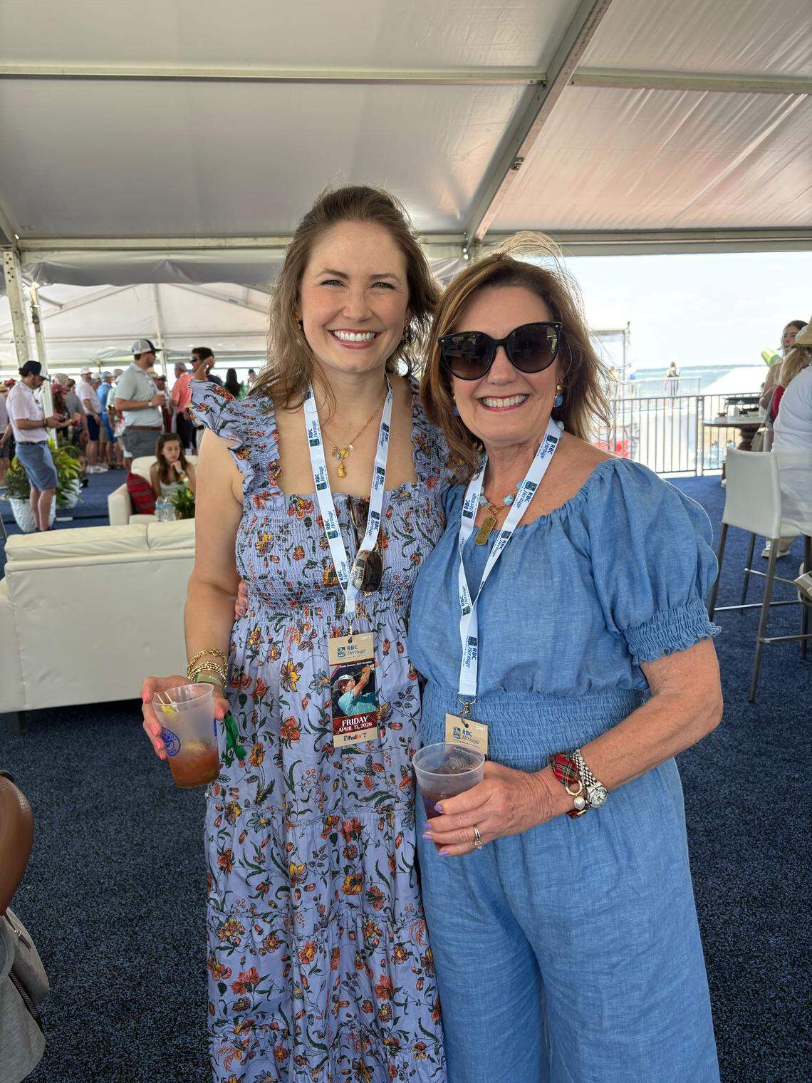 Jossalyn Murray and her mother-in-law Lynn Murray enjoy RBC Heritage from the Calibogue Club on April 17, 2026.